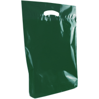 Hunter Green Medium Eco-Friendly Die Cut Plastic Bag Thumb