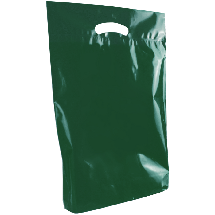 Hunter Green Medium Eco-Friendly Die Cut Plastic Bag