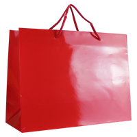 Red Large Glossy Shopper Bag Thumb