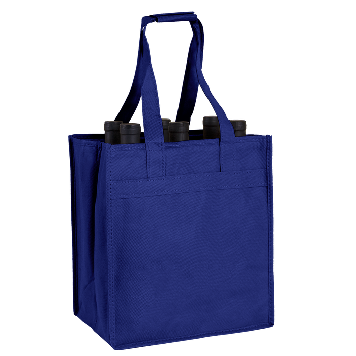 Royal Blue 6 Bottle Wine Tote