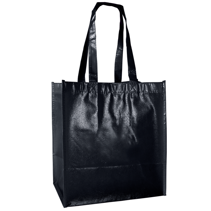 Black Laminated Little Storm Grocery Bag