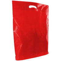 Red Large Recyclable Die Cut Plastic Bag Thumb