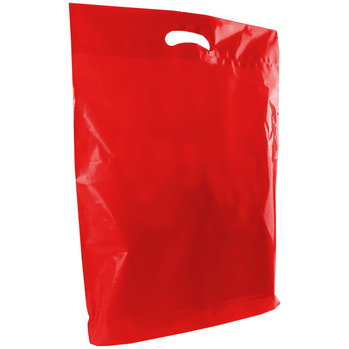 Red Large Recyclable Die Cut Plastic Bag