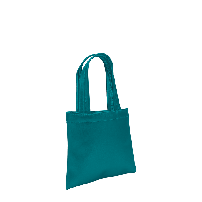 Teal Small Vegan Leather Tote Bag