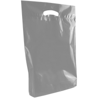 Gray Medium Eco-Friendly Die Cut Plastic Bag Thumb