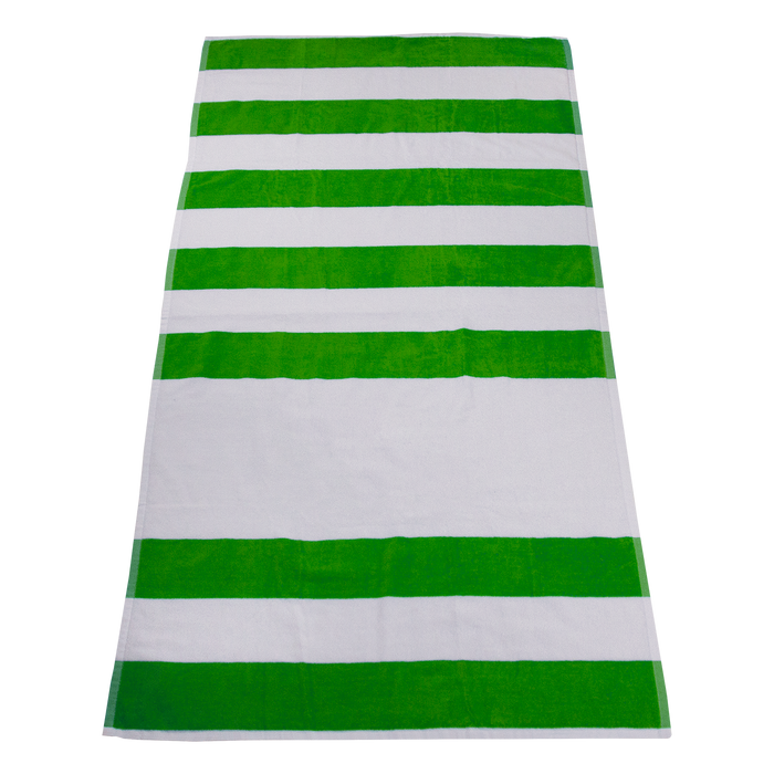 Lime Green Horizon Striped Beach Towel