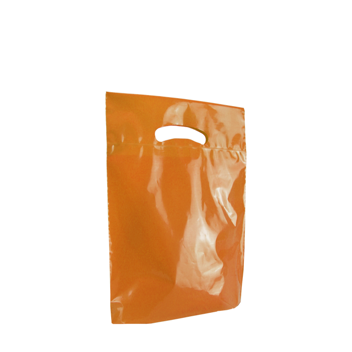 Orange Small Eco-Friendly Die Cut Plastic Bag