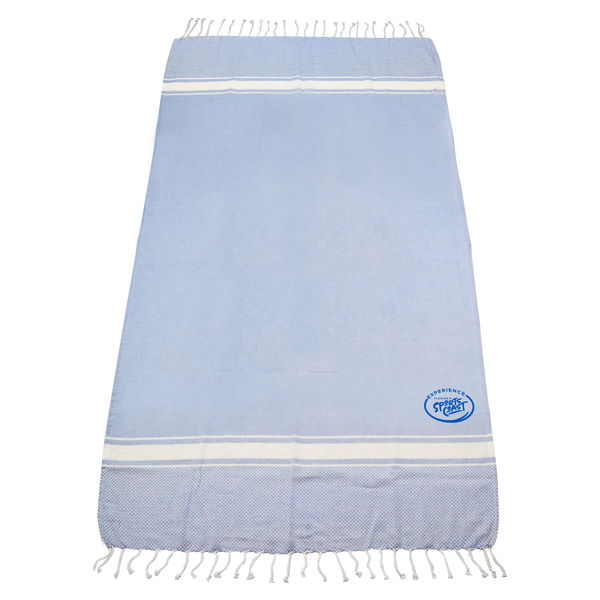 color beach towels,  silkscreen imprint, 