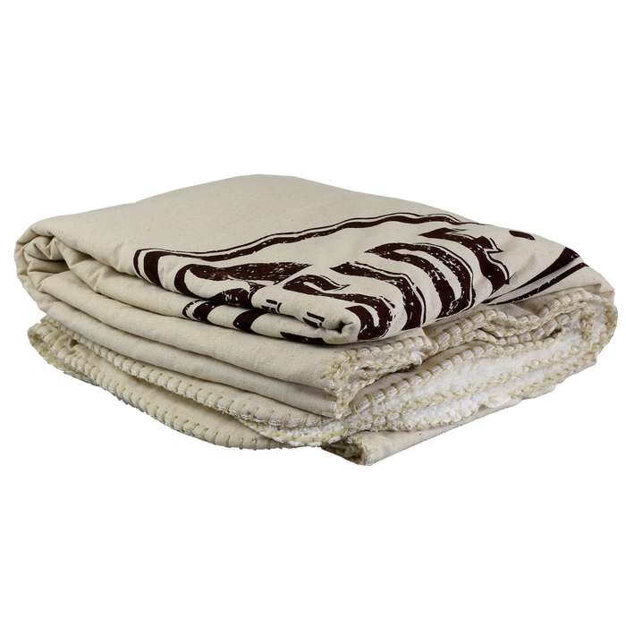 Slaggard Linen Blanket / Embroidered Blankets and Screen Printed