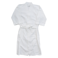 White Cotton Waffle Weave Robe Thumb