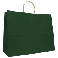Forest Green Extra Wide Matte Color Kraft Shopper Bag Thumb