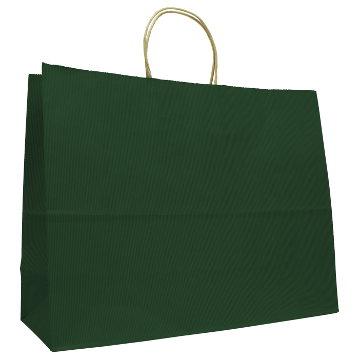 Forest Green Extra Wide Matte Color Kraft Shopper Bag