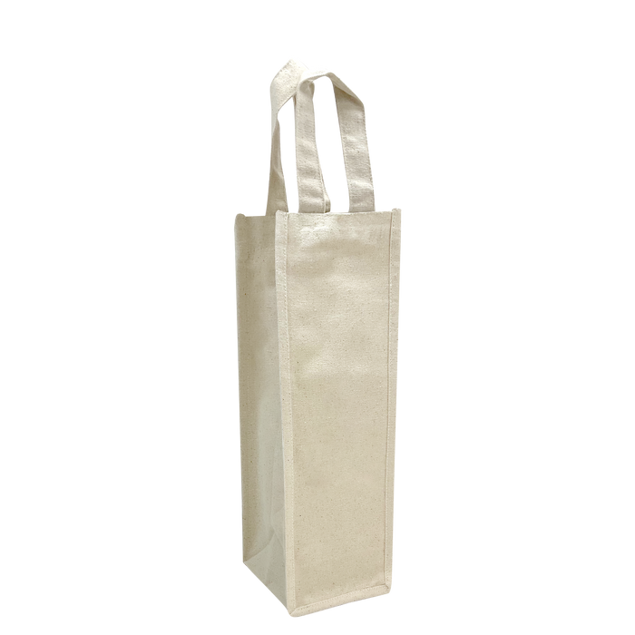 Natural 1 Bottle Heavyweight Cotton Wine Tote
