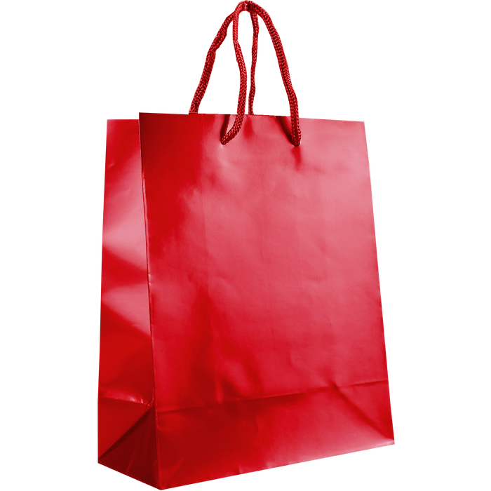 Red Small Glossy Shopper Bag