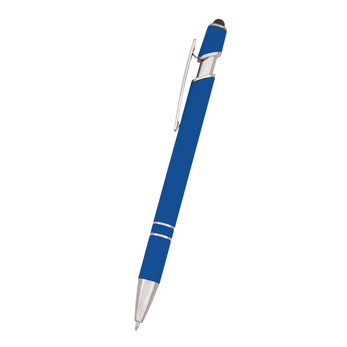 Royal Blue Retractable Ball Point Pen with Stylus