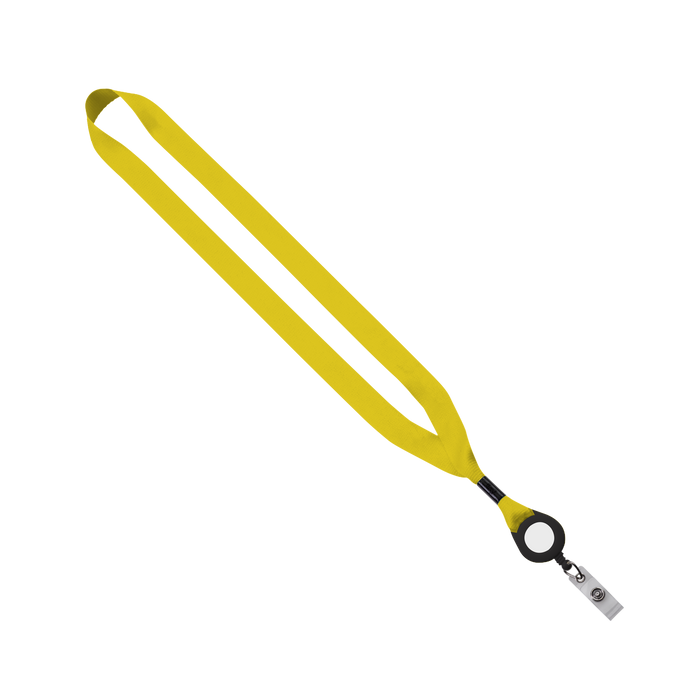Yellow/Black 3/4" Lanyard with Retractable Badge Reel