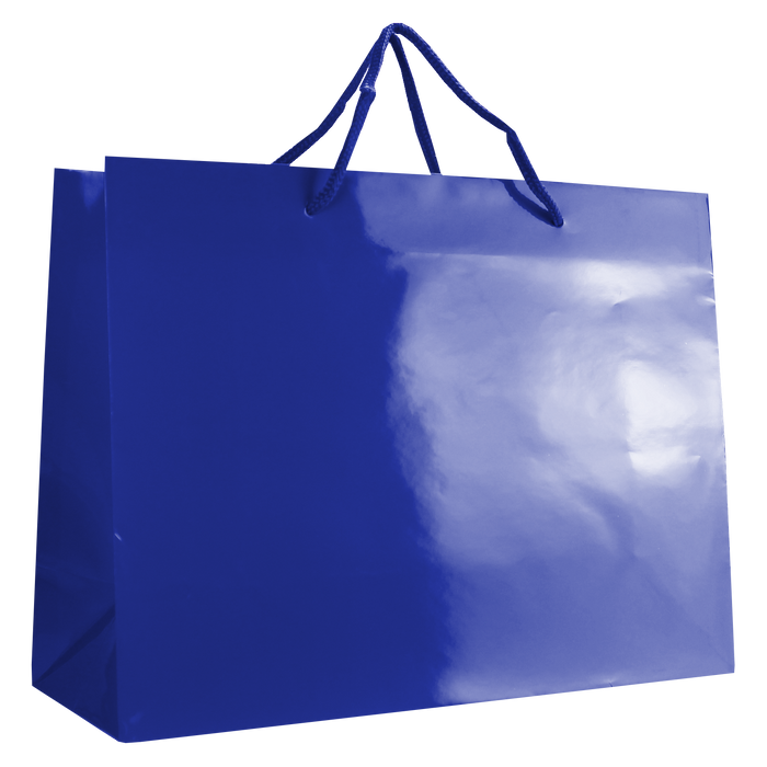 Royal Blue Large Glossy Shopper Bag