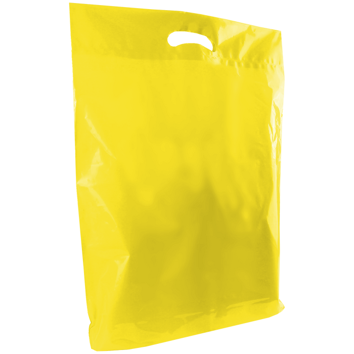 Yellow Large Recyclable Die Cut Plastic Bag