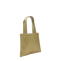 Metallic Gold Small Vegan Leather Tote Bag Thumb