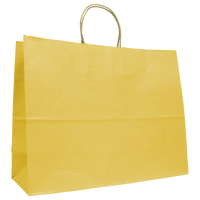 Yellow Extra Wide Matte Color Kraft Shopper Bag Thumb
