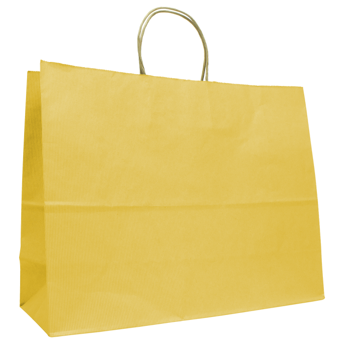 Yellow Extra Wide Matte Color Kraft Shopper Bag