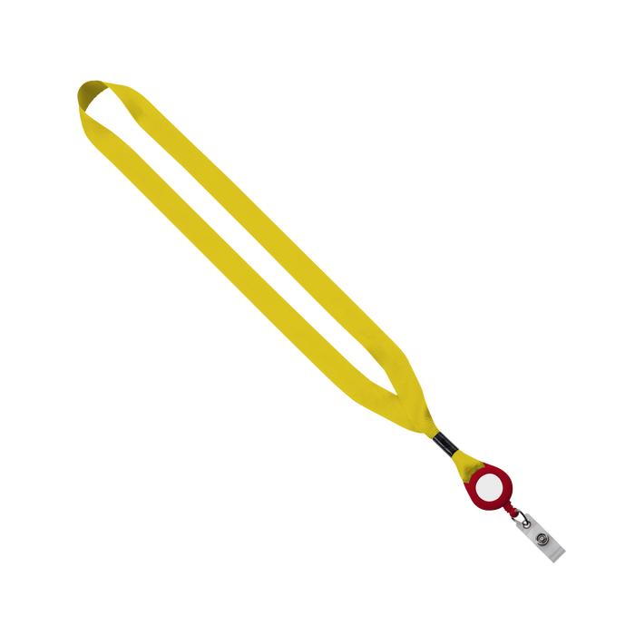 Yellow/Red 3/4" Lanyard with Retractable Badge Reel