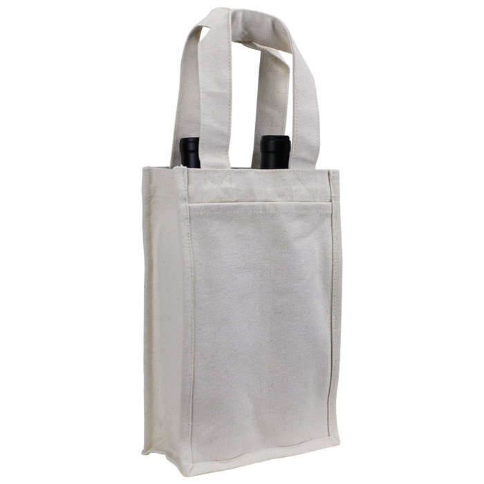 Natural Heavyweight 2 Bottle Wine Tote