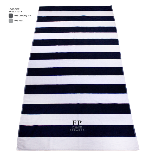 striped beach towels,  embroidery, 