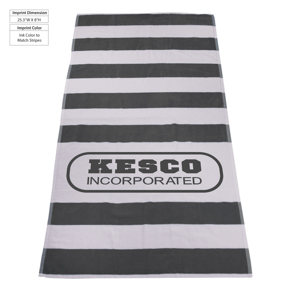 striped beach towels,  best selling towels,  silkscreen imprint, 