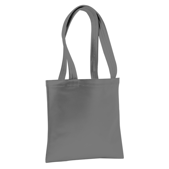 Gray Large Vegan Leather Tote Bag