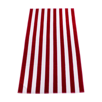 Red Latitude Striped Beach Towel Thumb