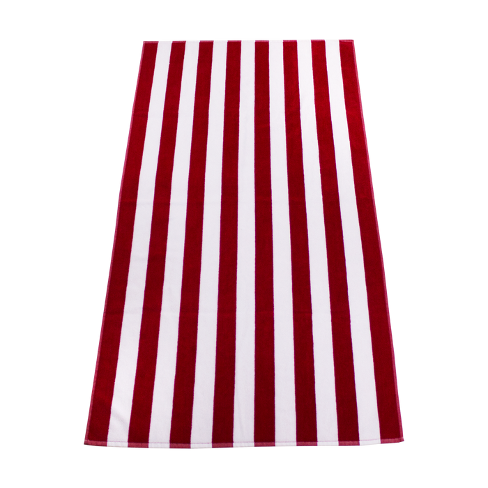 Red Latitude Striped Beach Towel