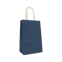 Navy Blue Mini Kraft Color Paper Shopper Bag Thumb