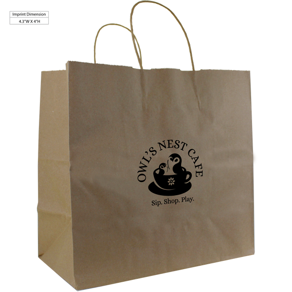 take-out bags,  paper bags, 