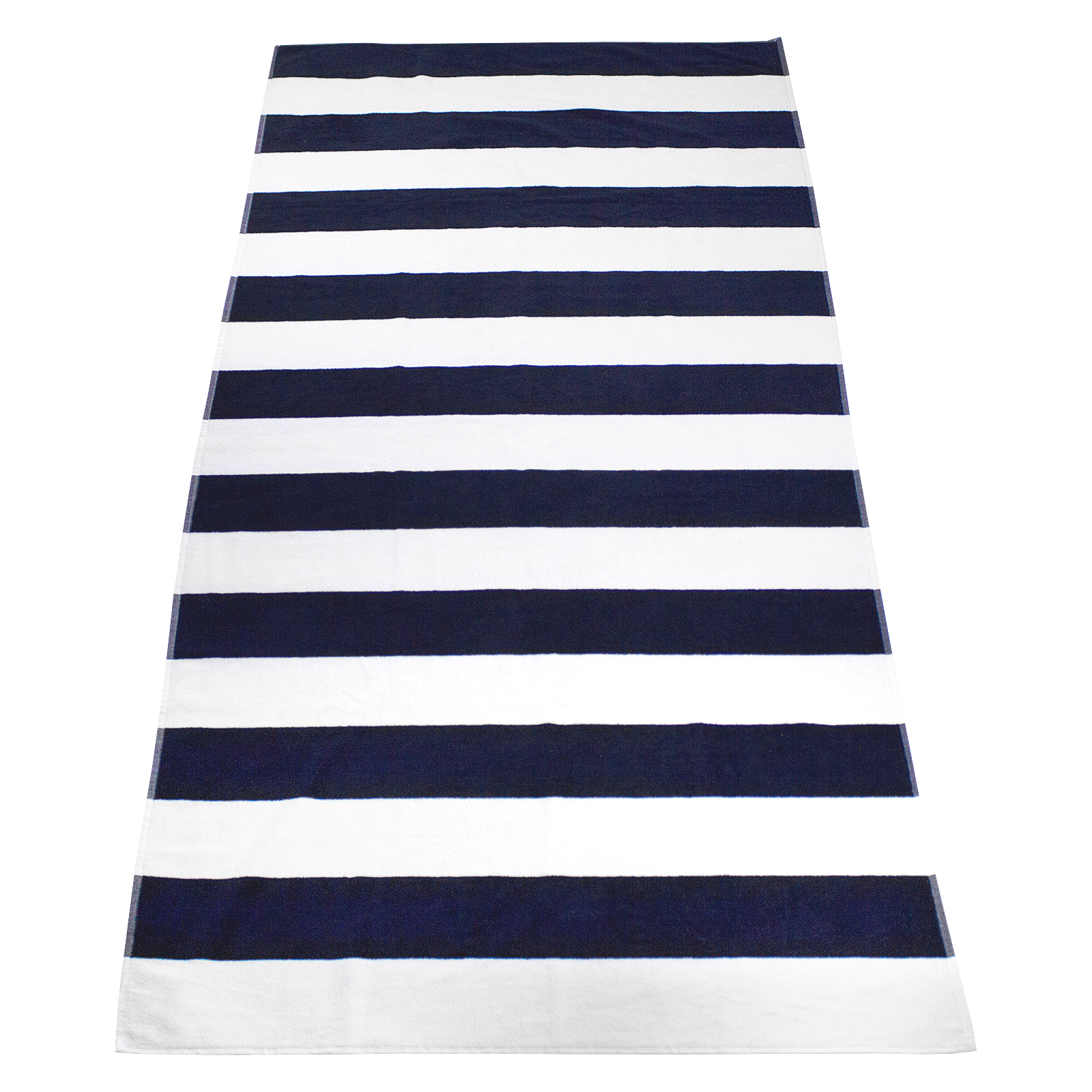 navy and white beach towel
