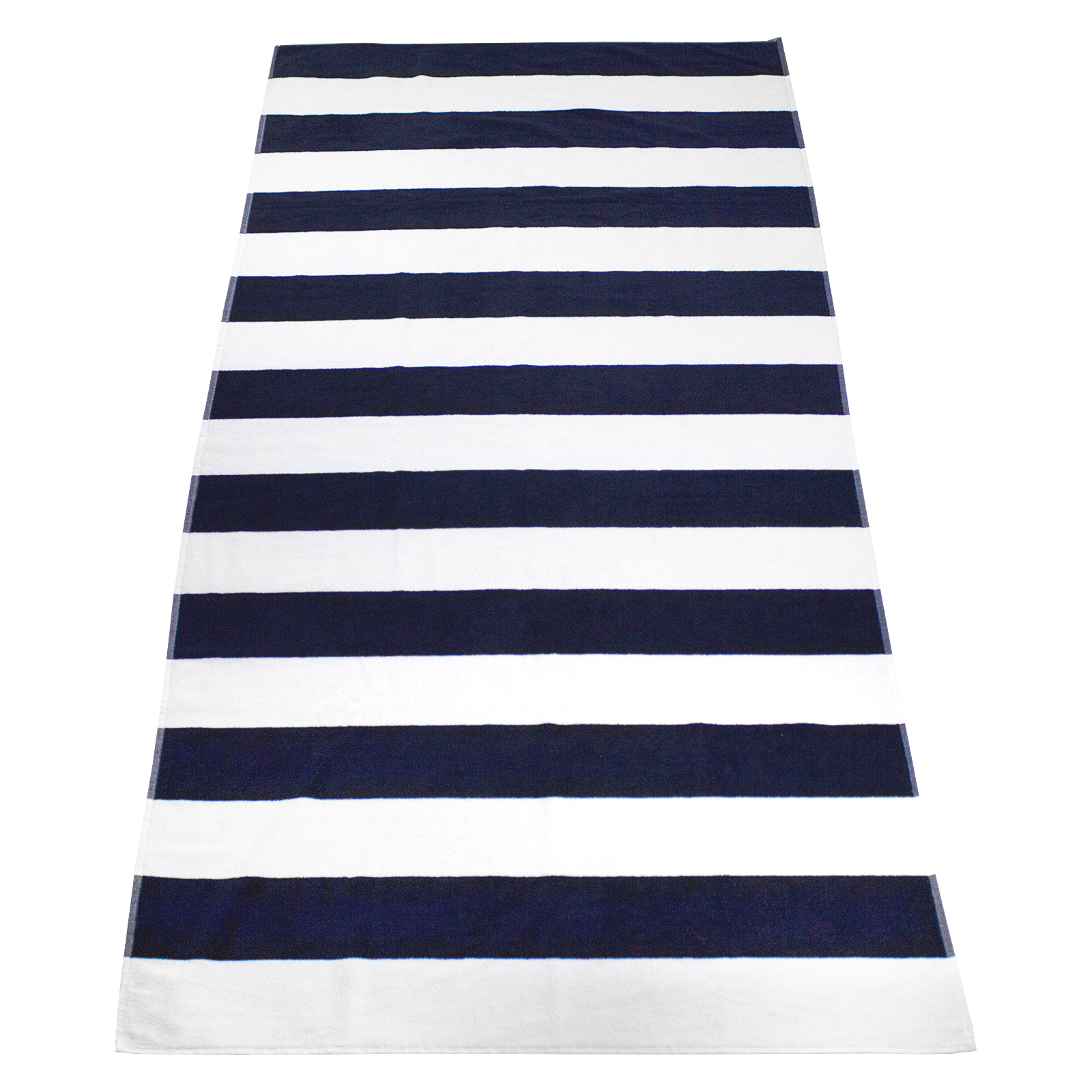 navy stripe beach towel