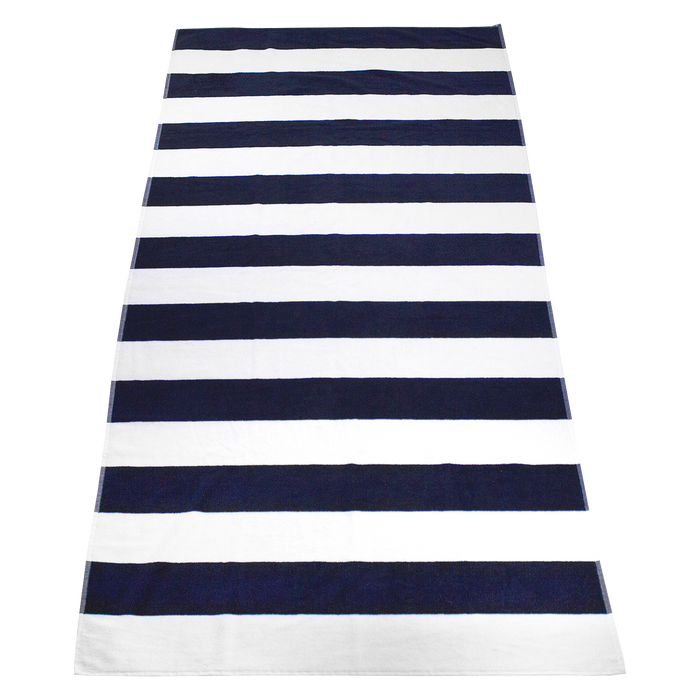Navy Santa Maria Striped Beach Towel