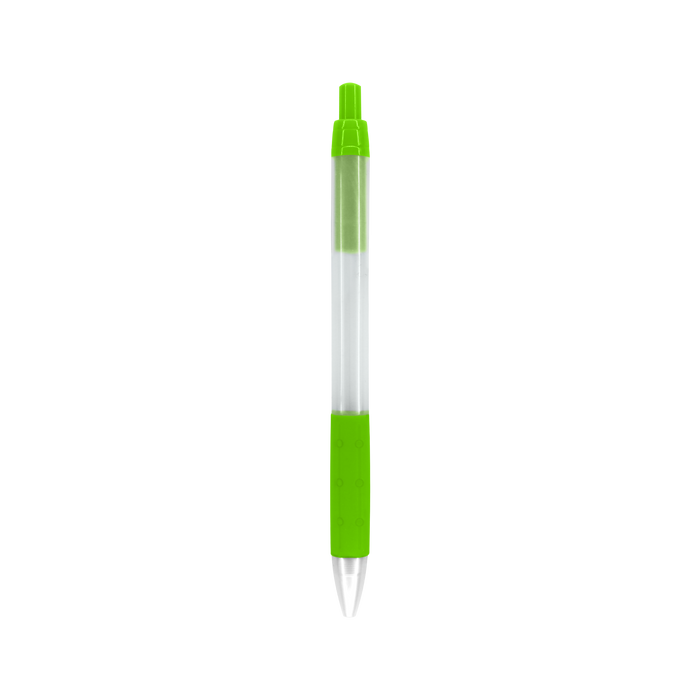 Lime Green with Black Ink Frosted Barrel Pen