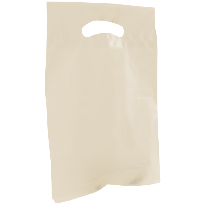 Ivory Small Recyclable Die Cut Plastic Bag