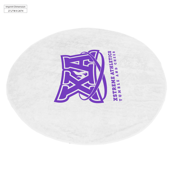 round beach towels,  silkscreen imprint,  white beach towels, 