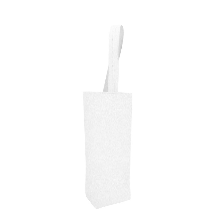 White 1 Bottle Vegan Leather Wine Tote