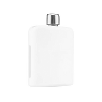 White Glass Flask with Silicon Sleeve Thumb