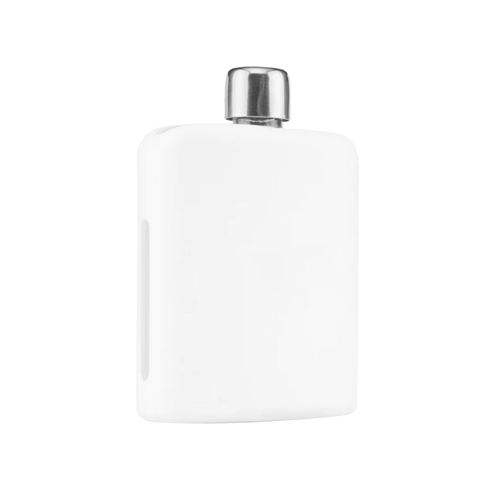 White Glass Flask with Silicon Sleeve