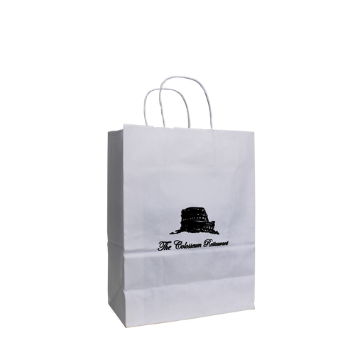 The Colosseum Restaurant / Small White Paper Shopper Bag / Paper Bags