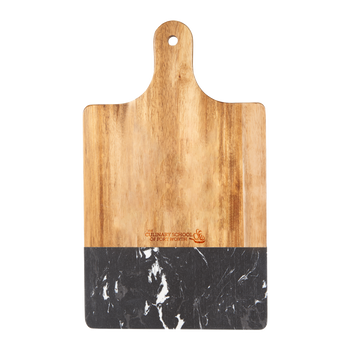 Black Marble and Wood Cutting Board