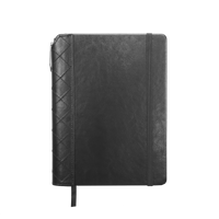 Black Quilted Faux Leather Journal with Pen Thumb