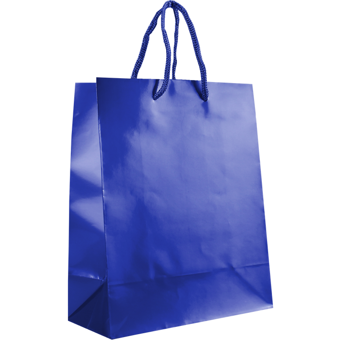 Royal Blue Small Glossy Shopper Bag