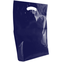 Navy Blue Medium Recyclable Die Cut Plastic Bag Thumb