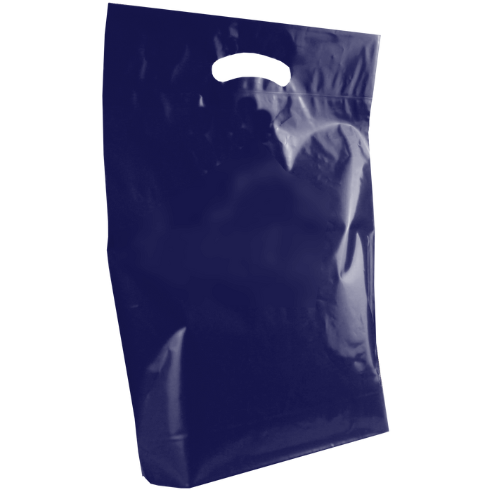 Navy Blue Medium Recyclable Die Cut Plastic Bag