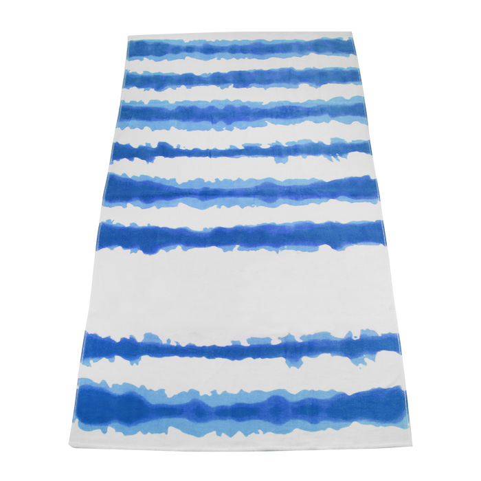 Royal Tie-Dye Striped Beach Towel